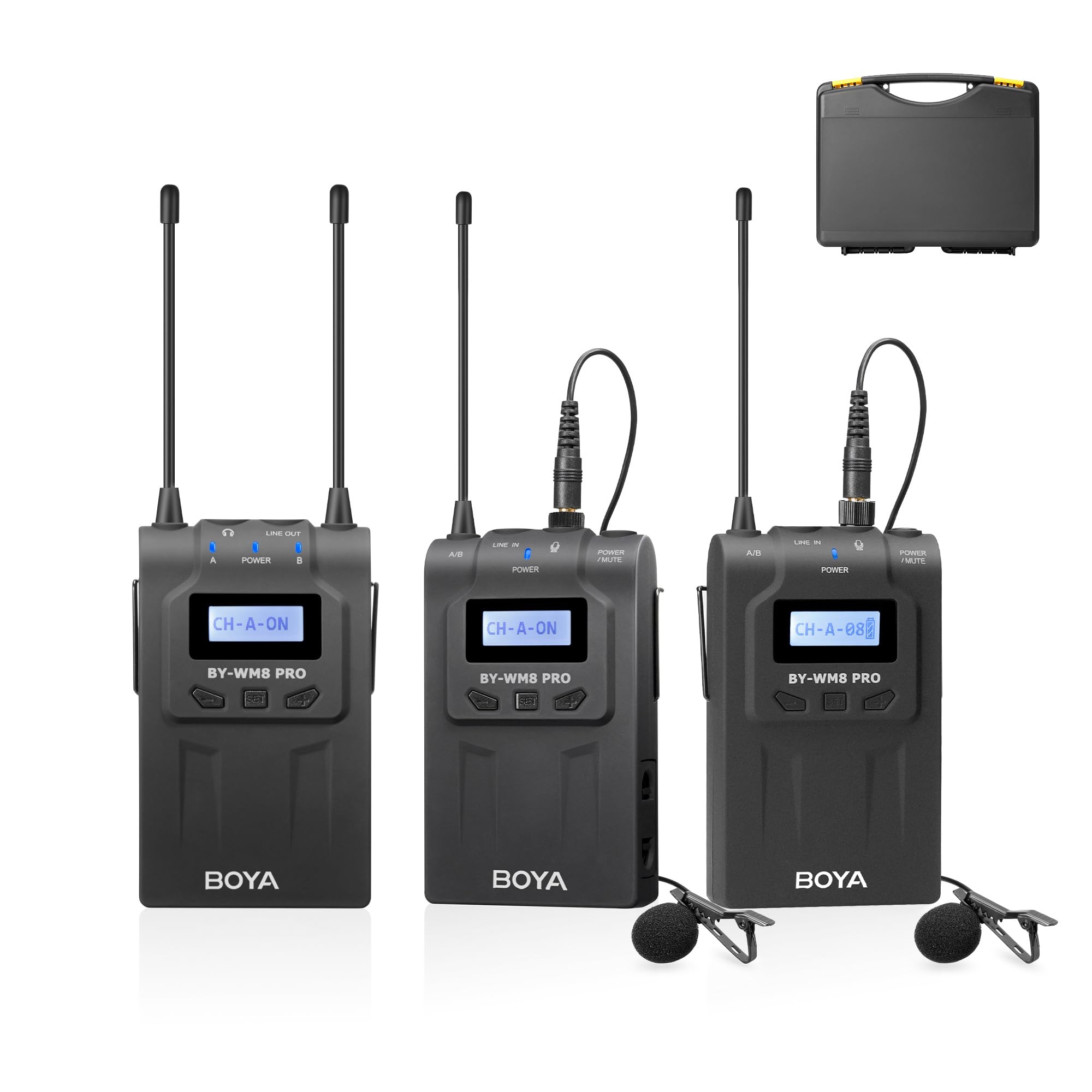Amazon.com: BOYA by-WM8 PRO-K2 UHF Wireless Lavalier Microphone 