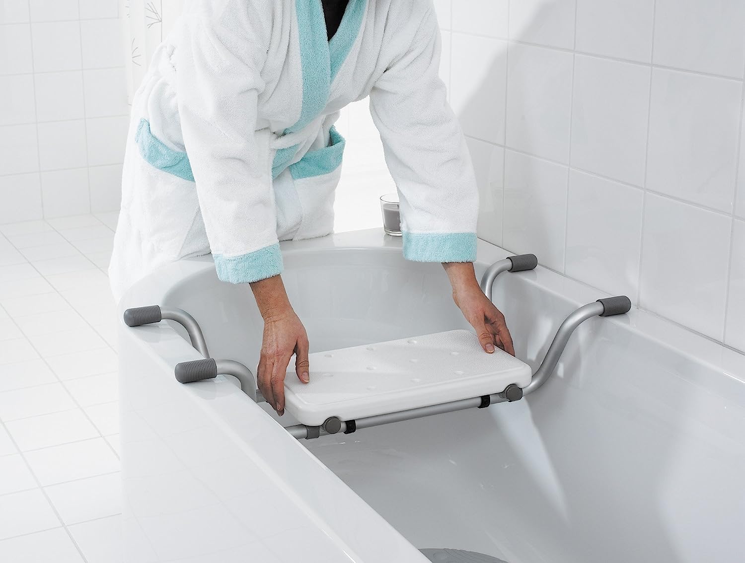 bimiti Badewannensitz Senioren, Badewannenbretter rutschfest Ausziehbare 72-82cm Badewannenablage 130 kg Tragkraft, Senioren Badewannenbrett zum Sitzbrett für Badewanne Erwachsene Badebrett