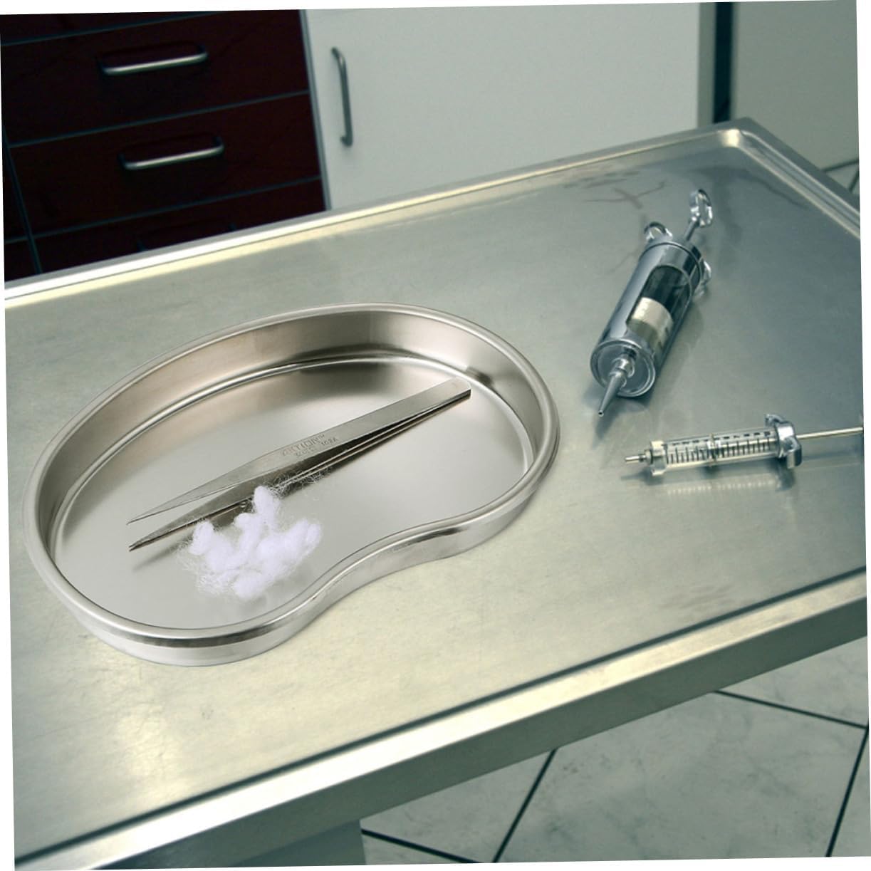 2pcs Stainless Steel Dental Tray Set Curved Dentist Tray for Beauty Salon Dental Use Instrument Holder Silver Color