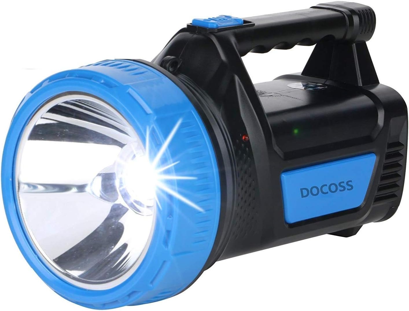 DOCOSS- ABS 25 W Ultra Bright Water Resistant Rechargeable Led Torch Light Laser Long Range High Power Torch + Emergency Lights Tube (MULTI COLOR)
