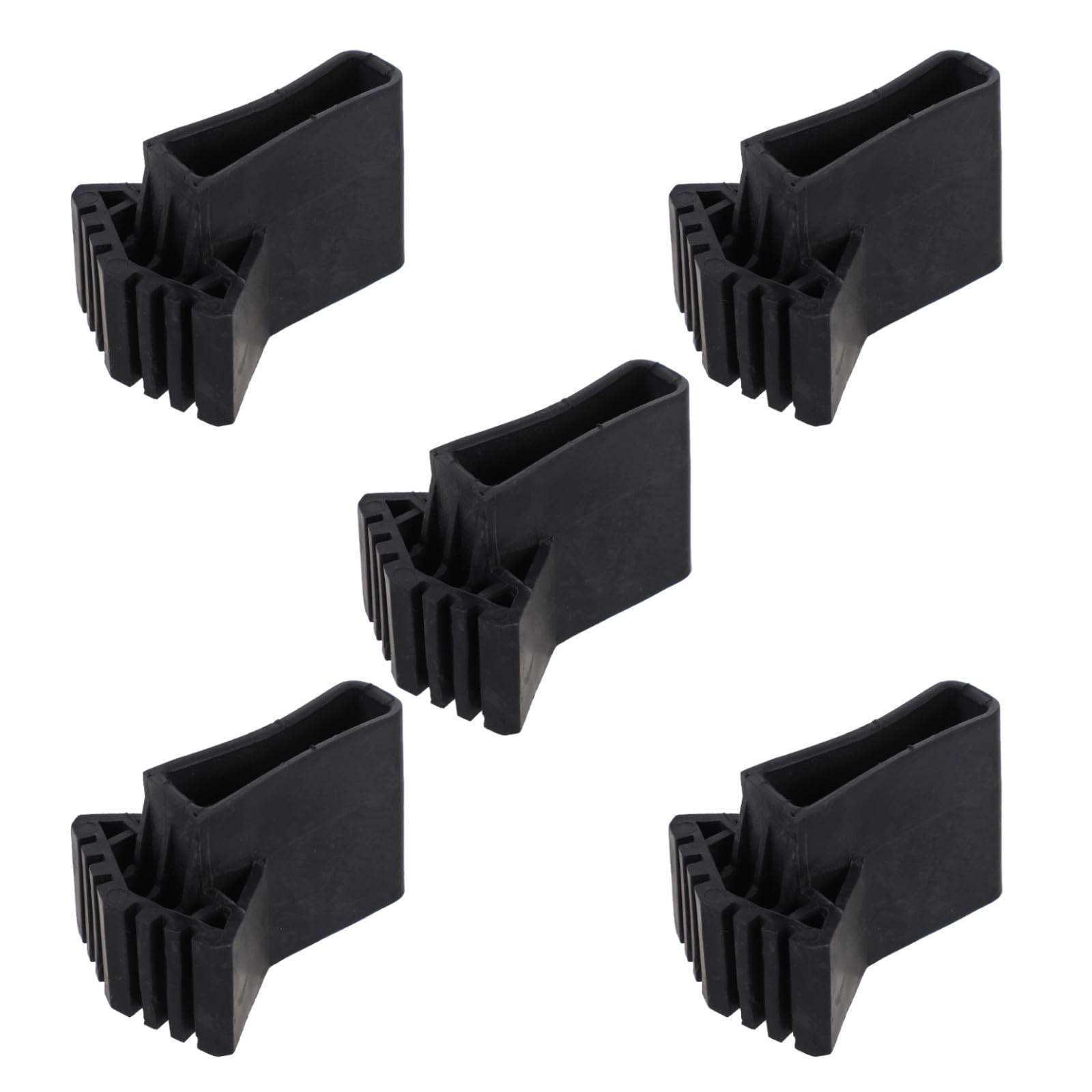 Protector de pies para escalera plegable negra con 5 tacos de plástico flexible antideslizante