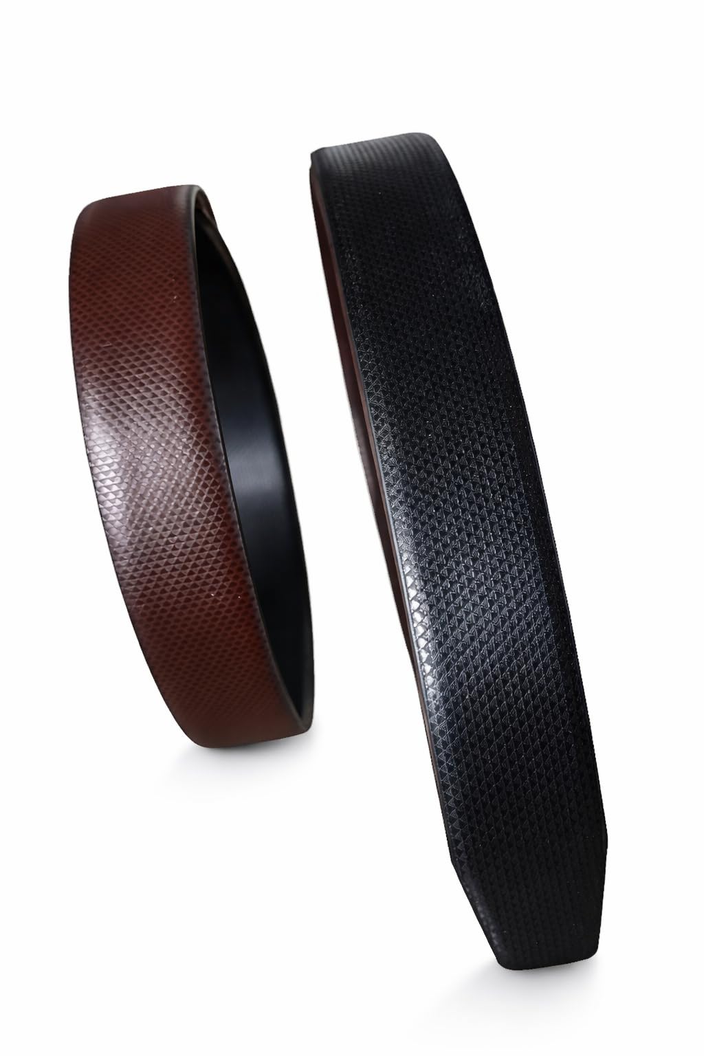 medsin Men’s PU Vegan leather Belt with Textured Design Pattern Reversible Black Brown formal Business Casual 35MM belt strap Only With or With out Hole Waist sizes upto 44 inches or Under-picture-39