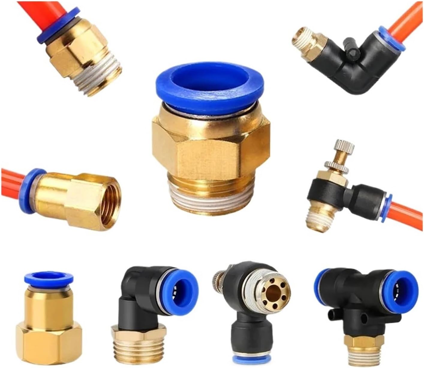 5pcs Pneumatic Air Connector Fittings PC/PCF/SL/PB/PL 6 8 10 12 Thread 1/8 1/4 Inch 3/4 Inch 1/2 Inch Hose Fittings Pipe Quick Connector(OD6mm-1I8,SL (5PCS))