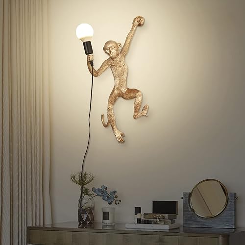 Miniatura 9 de Lámpara de pared vintage de resina con cuerda de cáñamo de mono, lámpara de pared industrial retro Edison E27 para comedor, sala de estar,