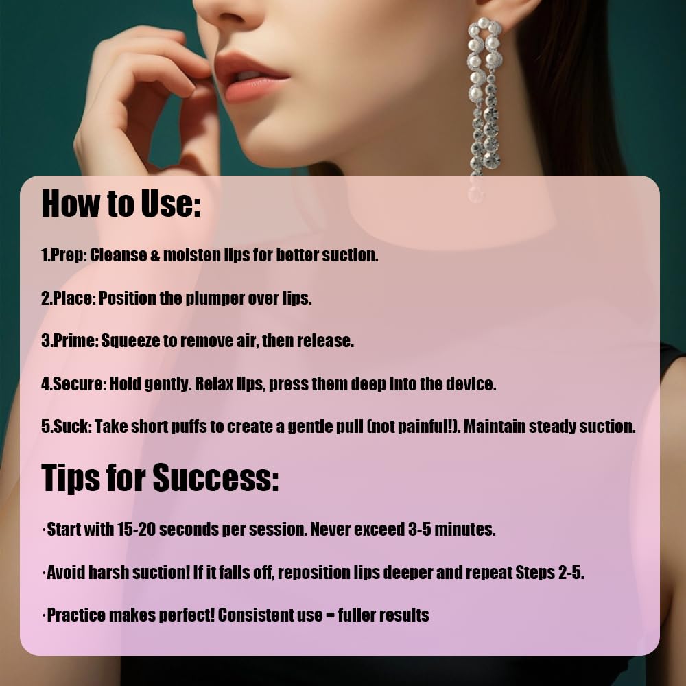 Plumper labbra in silicone da donna, strumento riutilizzabile istantaneo per migliorare le labbra, volume rapido e sensuale rimpolpante naturale per pre-trucco, feste e appuntamenti notturni