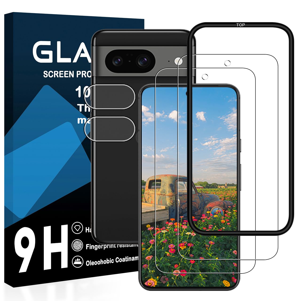 対応 Google Pixel 8A 専用ガラスフィルム【ガイド枠付き・4枚入り】対応 Google Pixel 8A ガイド枠付き 指紋防止 グーグルピクセル 8A 強化ガラス 硬度9H 厚さ0.26mm 3Dラウンドエッジ加工 高透過率 気泡ゼロ スクラッチ防止 飛散防止 衝撃吸収 撥油性 指紋防止 タッチ感度 貼付キット付属