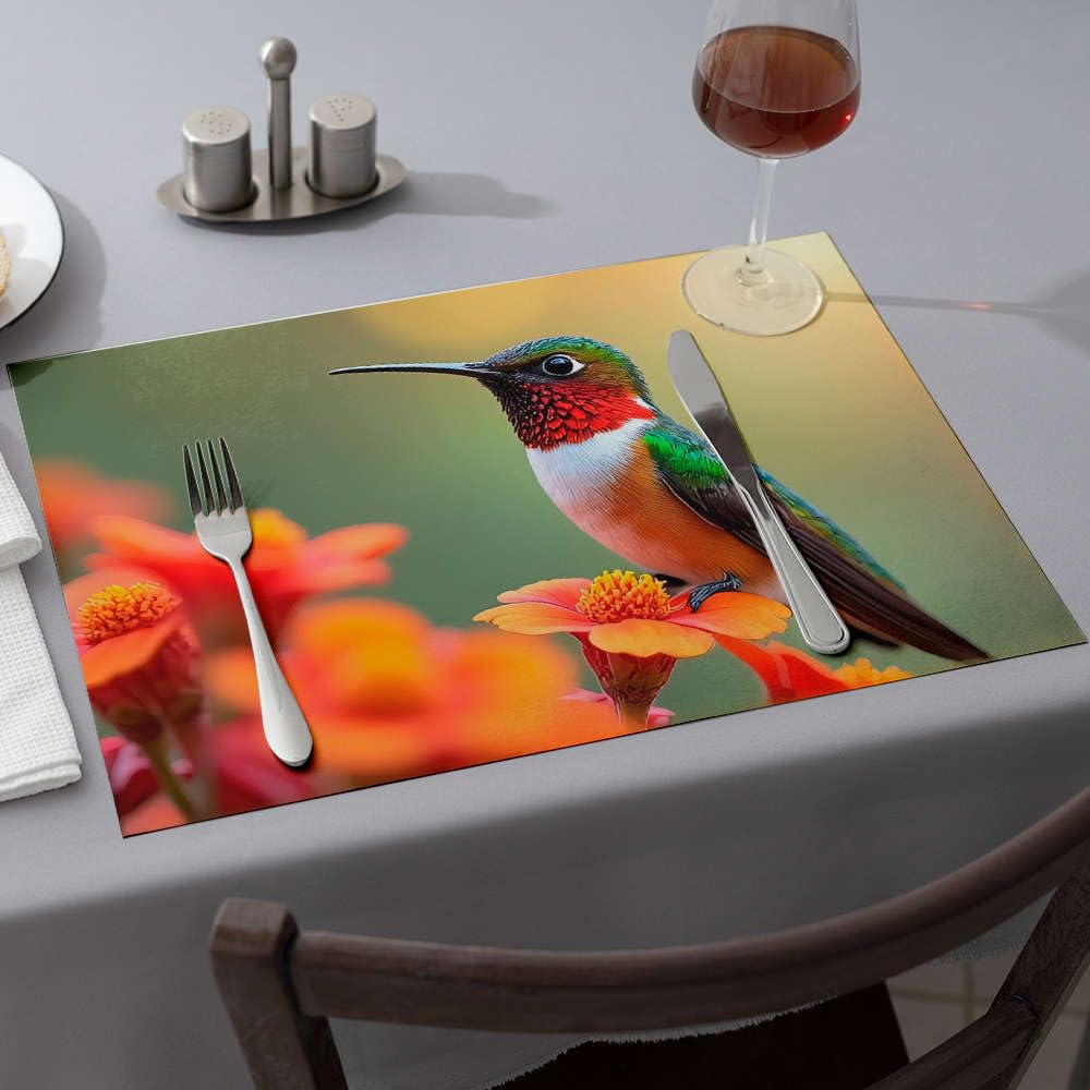 Sets de table de Pâques lavables contre les taches sur nappe de salle à manger