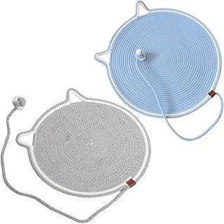 Uonlytech 2pcs Cat Scratch Pad and Scratching Board for Indoor Cats, Anti-Slip Sturdy Claw Grinding Mat, Small Blue and Gray Scratcher Mattress for Kitten Play and Sofa Protection