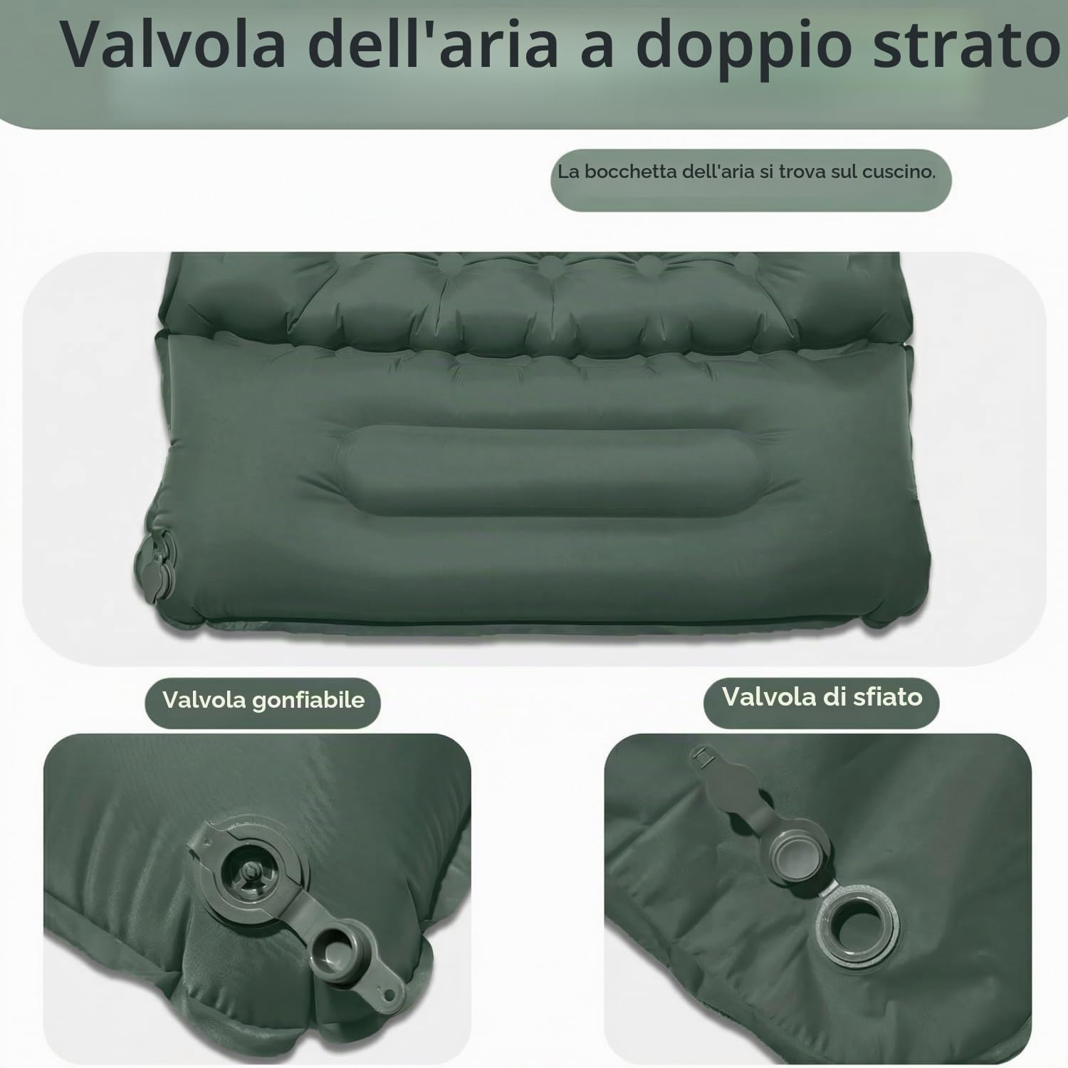Materassino Campeggio, Autogonfiabile Materasso Gonfiabile Singolo Con Pompa A Pedale, Materassino Gonfiabile Con Cuscino, Compatto E Leggero, Ideale Per Campeggio Trekking Viaggi Tenda