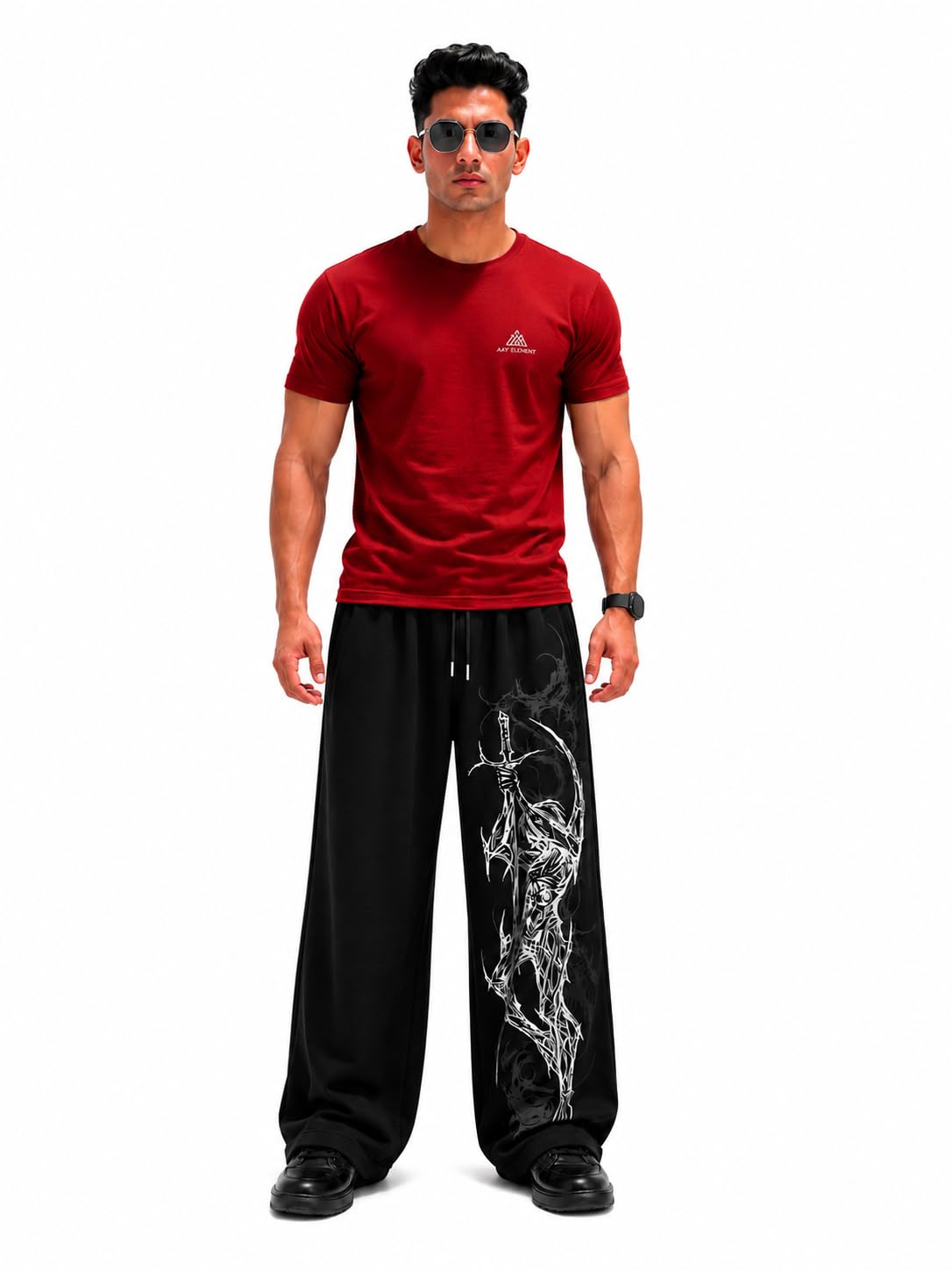 raw element Men Gym Wear Combo Set | Dry Fit Round Neck T-Shirt & Printed Track Pant | Breathable Activewear Co-ord Set for Workout, Running & Casual Wear ||-picture-20