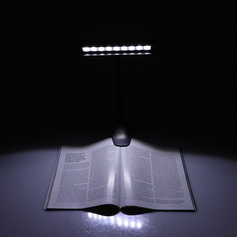 RiToEasysports Clip-On-Licht Notenpult Licht tragbare flexible 9 LEDs Clip-On-Notenpult Licht Schlafzimmer Leselampe Schreibtisch