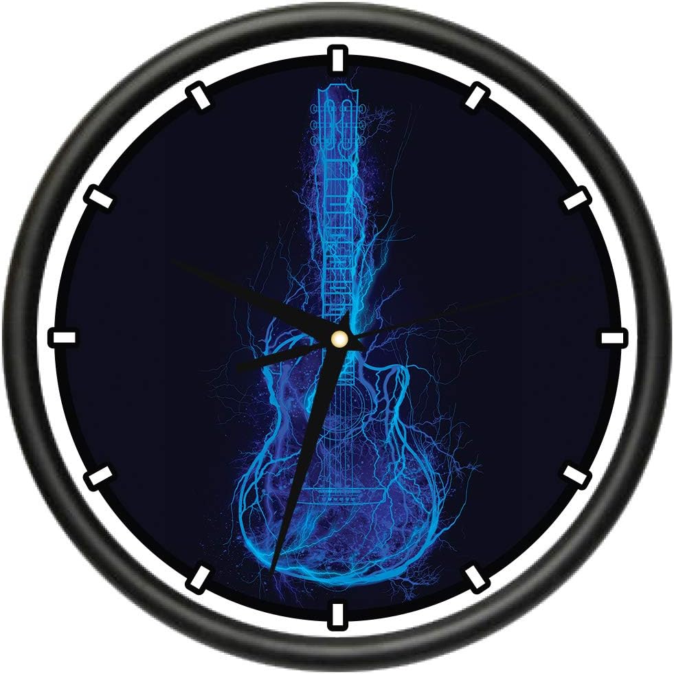 SignMission Electric Wall Clock Stratocaster Band Music, Beagle Dog pet Dogs Puppy Breeder Gift, 1ELECTRIC Guitar