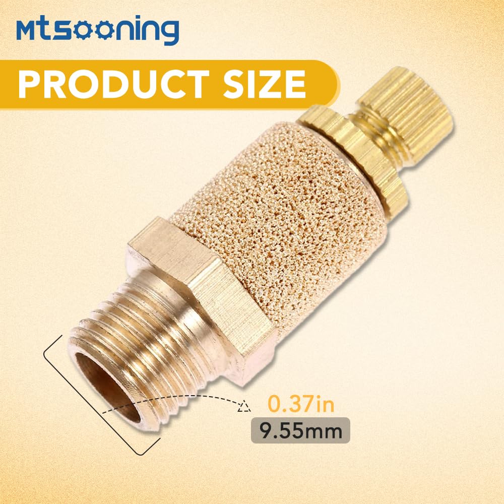 10PCS Pneumatic Exhaust Muffler,1/8" Adjustable Brass Flow Control Silencer — Amazon image 5