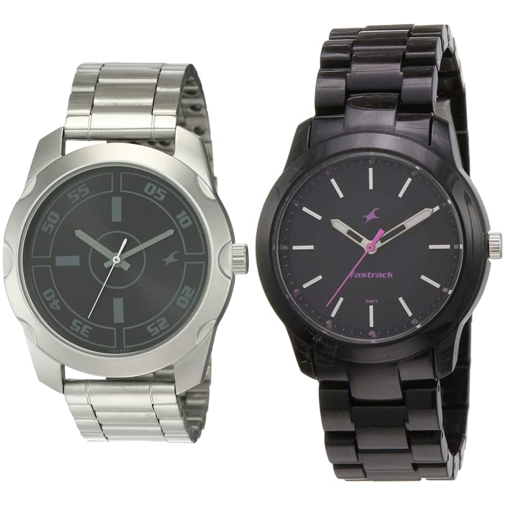 Fastrack Plastic Men Analog Couples Watch (Nk3123Sm01 + 68006Pp01) | Rakshabandhan Gifts, Dial Color-Silver, Band Color-Assorted (B07VMTNG39) Amazon Price History, Amazon Price Tracker