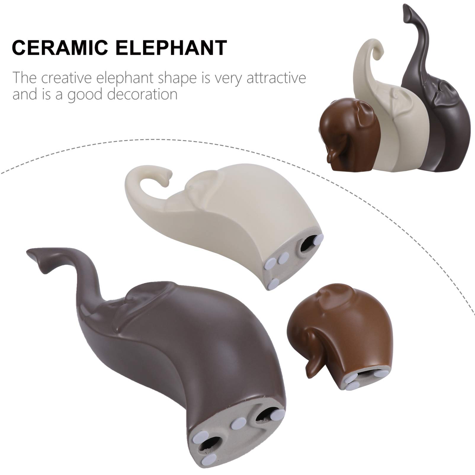 Abaodam Statuetta Animale in Ceramica 3 Pezzi per Decorazione