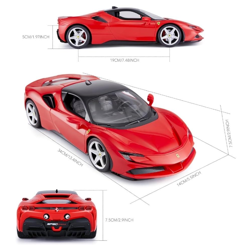 Interaktywny Pojazd Autko Ferrari SF90 Czerwony Model 1:14 Rastar Samochód Zdalnie Sterowany Pilot dla Dzieci Chłopców
