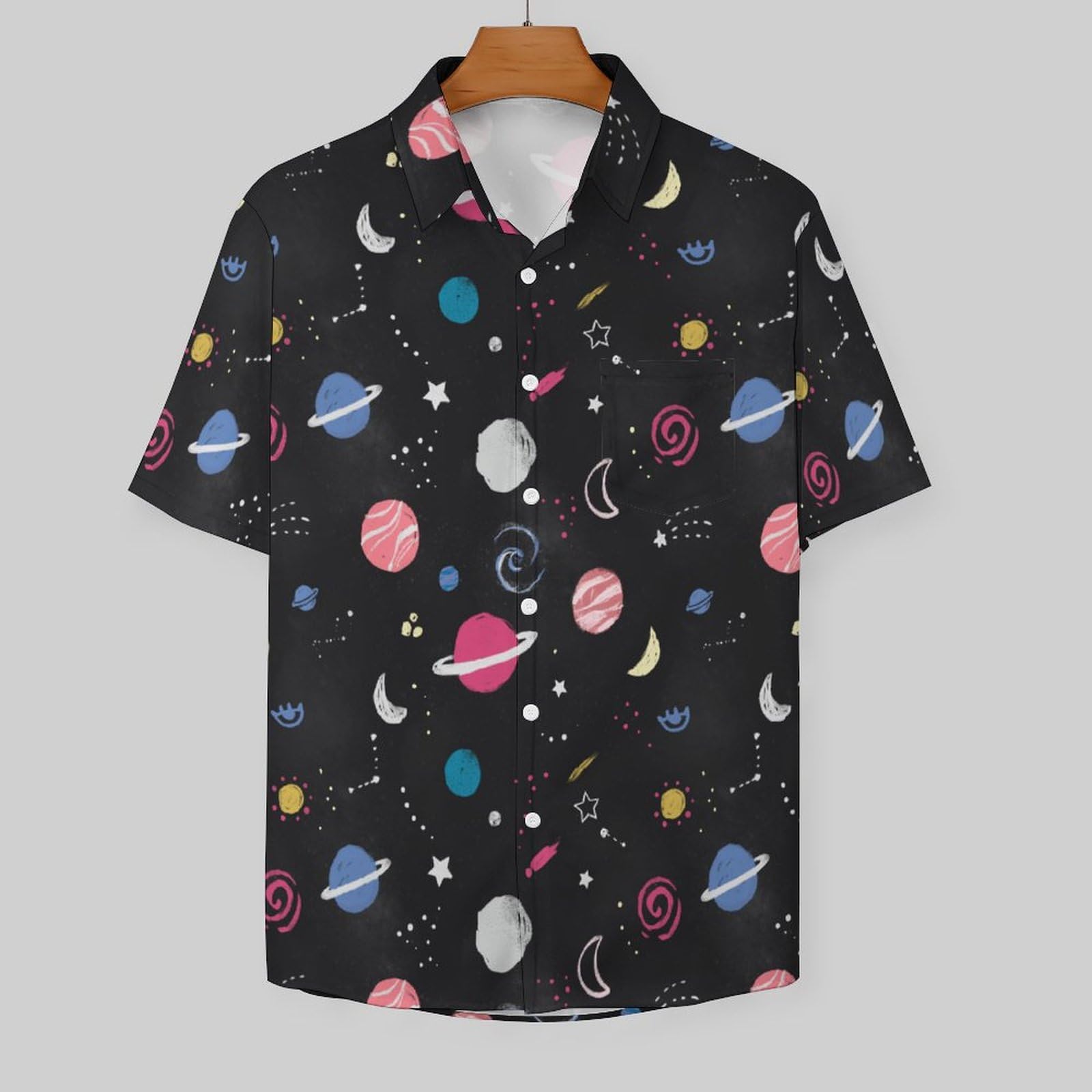 Amazon.co.jp: シャツ 半袖 宇宙 宇宙柄 アロハシャツ メンズ