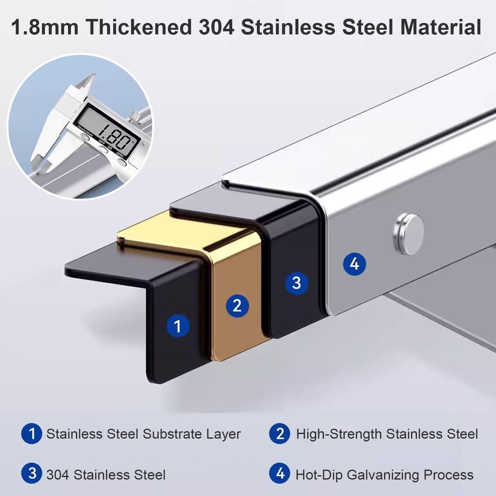 Staffa Condizionatore Esterno, Staffe Condizionatorein Acciaio Inox 304, Antiruggine, per Unità da 8000 a 24000 BTU, Capacità di Carico 150 Kg(56x56cm/22x22in)