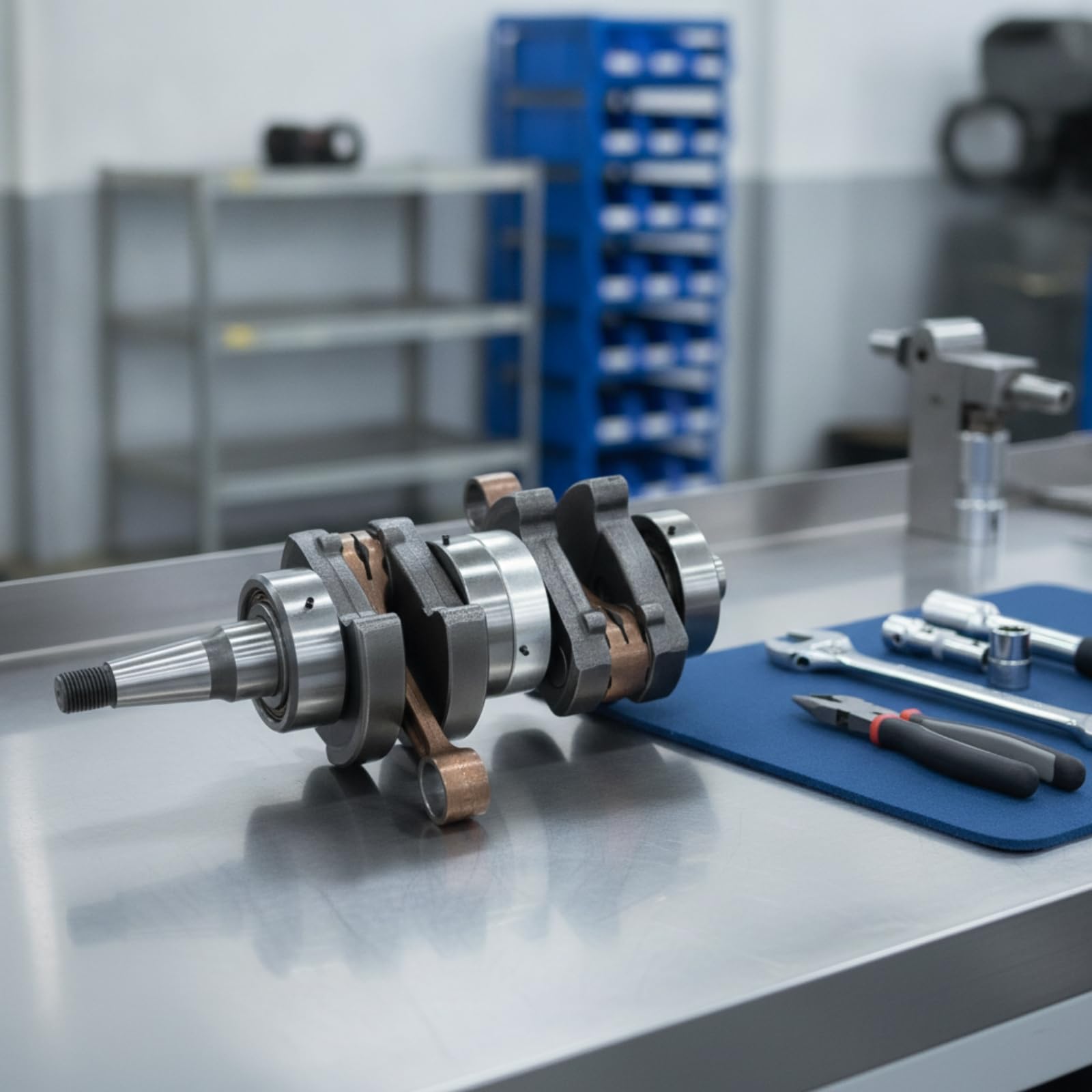 Gruppo Albero Riparazione Motore Bielle Bilanciato Albero Motore Fuoribordo Alta Precisione per Officina Nautica