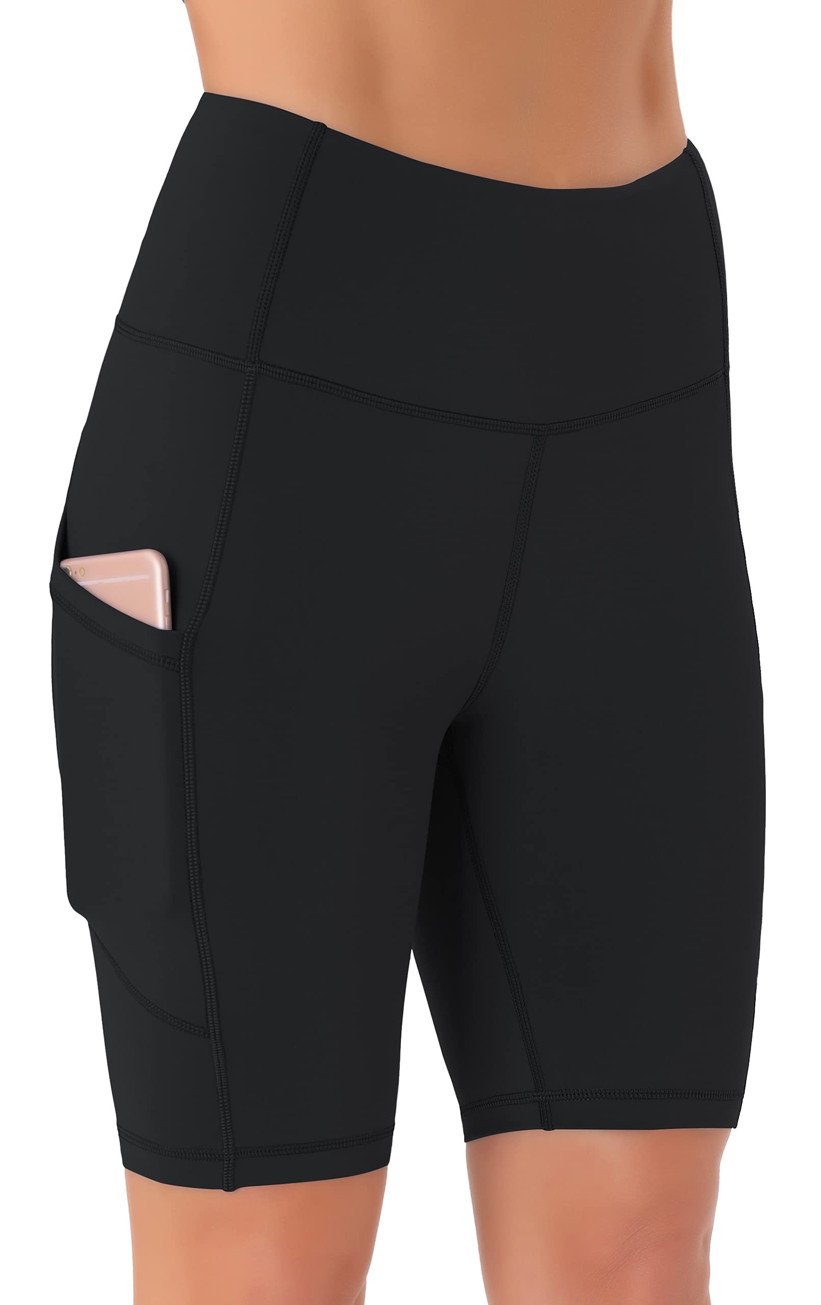 AFITNE Women’s High Waist Biker Shorts with Pockets, Tummy Control Non See -Through Athletic Workout Running Yoga Shorts