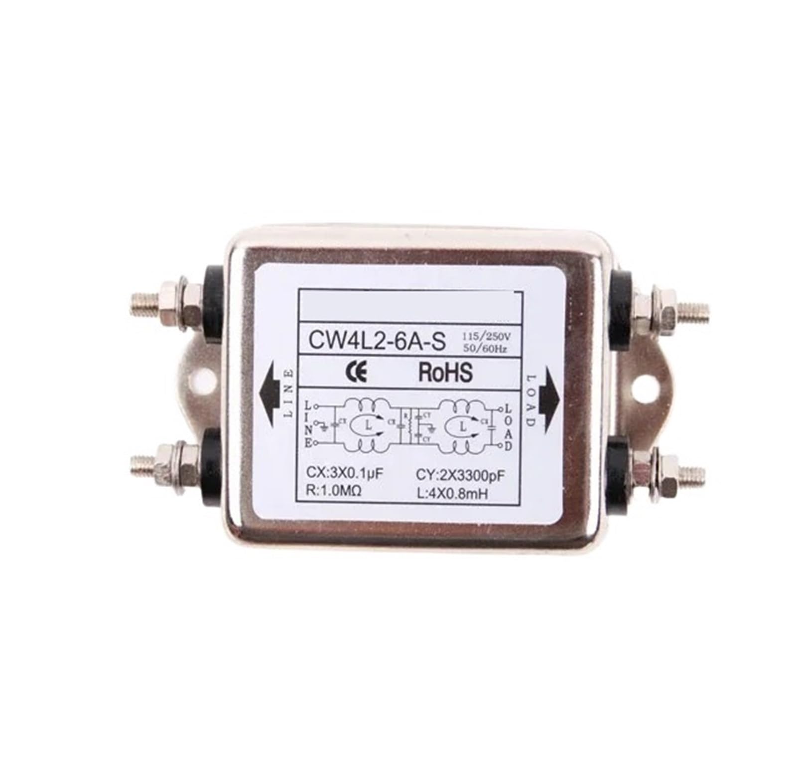 MBPAIHOP Single-phase AC220V power supply filter CW4L2-3A-S double-section anti-interference screw type(CW4EL2-30A-S)