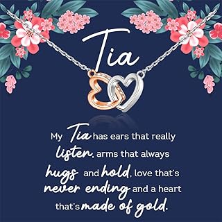 Tia Gift Auntie Gift Best Tia Ever Gift from Niece Nephew Gift for Tia (tia necklace card)