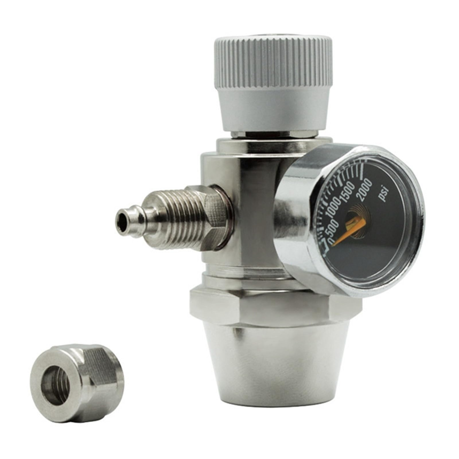 Regulador de CO2 for Acuario, manómetro 2000 PSI for Tubo succión 6 mm, 5/8-18UNF