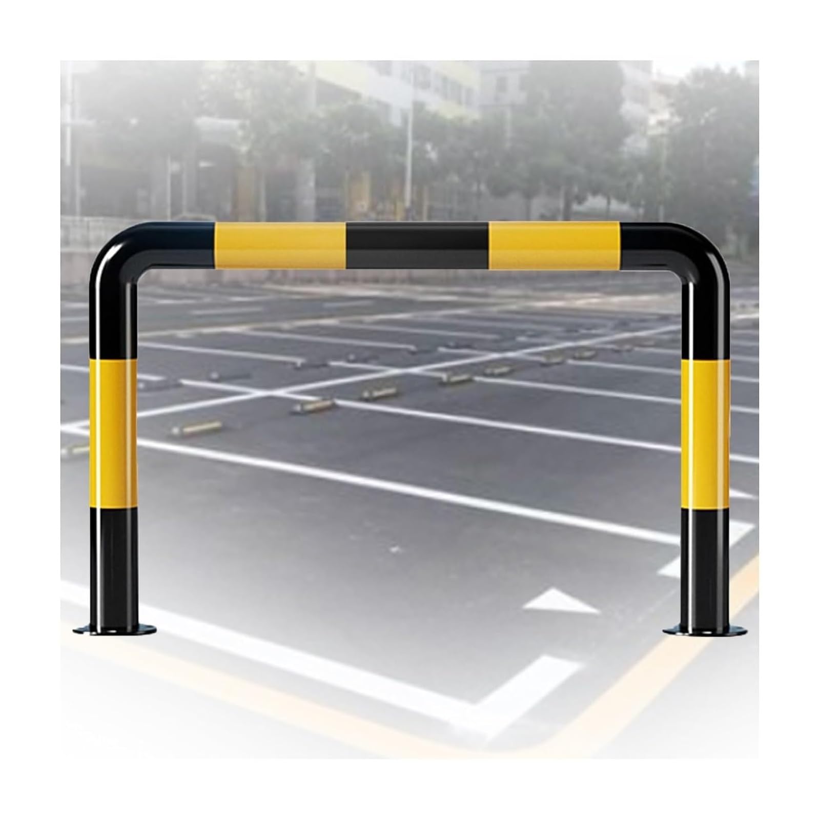 CWCQGH U Shape Security Bollards U Shaped Driveway Car Blocker, Garage Parking Space Protector (80x60cm)