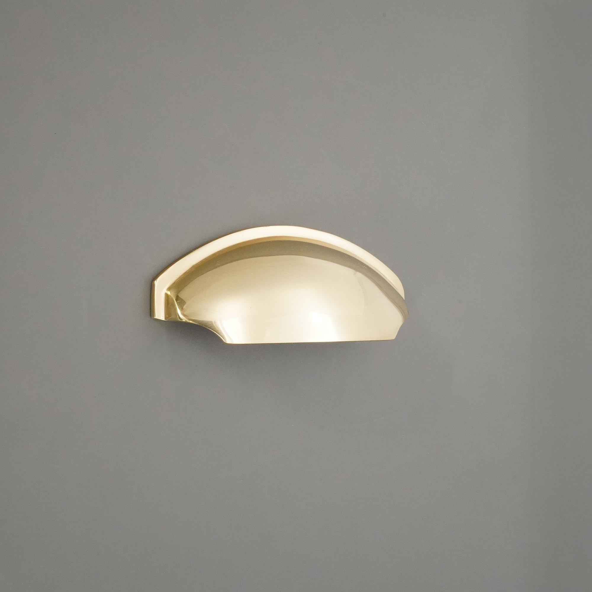 Infinity Decor Confezione da 4 pomelli in ottone lucido stile moderno mezza luna tulipano in ottone massiccio 150 mm – per armadio da cucina, credenza, cassetto maniglia porta