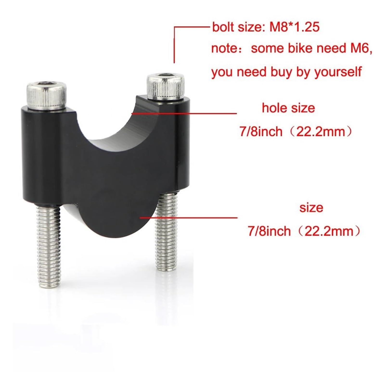Elevadores De Manillar 22 Mm (7/8") para Motocicletas para XL1000V VTR1000F CBX 750 FMX 650 NT650V NX SLR(Black Riser 40mm)