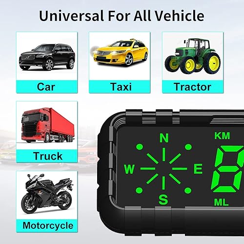 Miniatura 4 de Kingneed HUD velocímetro odómetro brújula Head Up Display GPS Digital Display Big Fonts Univsersal para todos los coches vehículos nuevo C3010