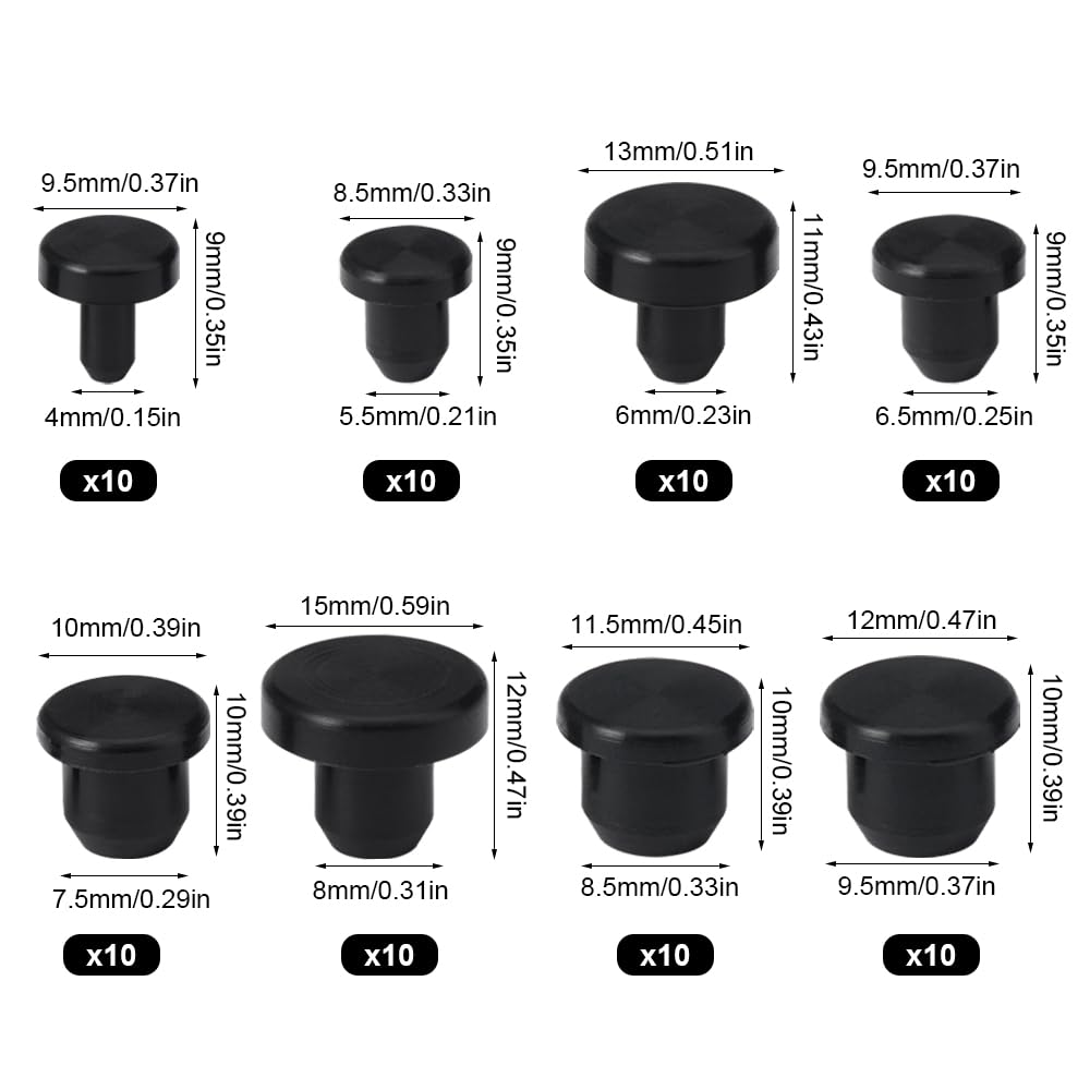 Silikonstopfen Set - 22 Größen Von 13/8mm Bis 110/87mm