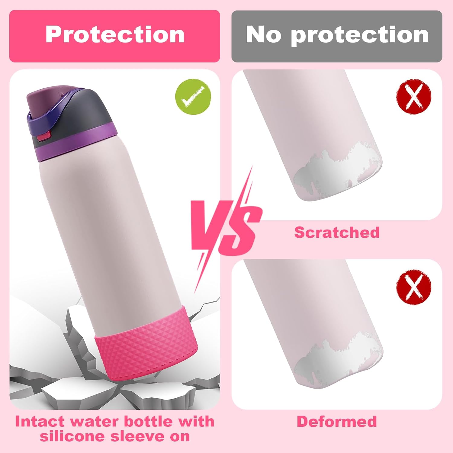 Silicone Boot for Owala Water Bottle 24 oz 32 oz 40 oz, Anti-Slip Protective Sleeve for FreeSip/Twist/Flip Stainless Steel Water Bottles Accessories - Image 3