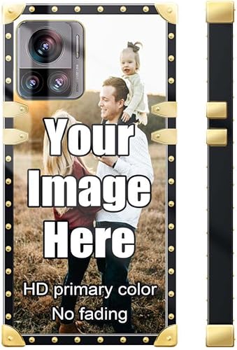 Miniatura 7 de DAIZAG Funda personalizada para teléfono Moto G Stylus 5G 2023, regalo personalizado con fotos, decoración dorada de lujo, funda protectora cuadrada