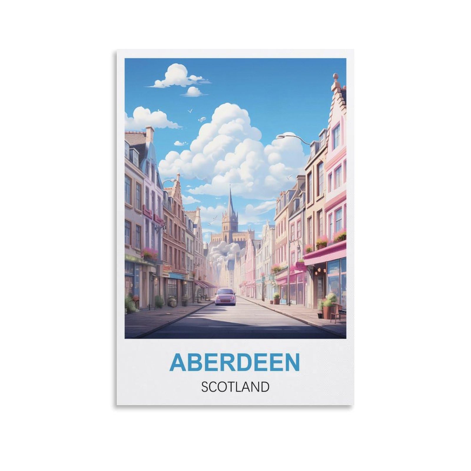 EZMLFA 5D Diamond Art Kits for Beginner,Aberdeen Scotland,Diamond Art Kits Gem Cross Stitch Easy Kits for Beginner Crystal Art Crafts Home Wall Decor 50x60cm