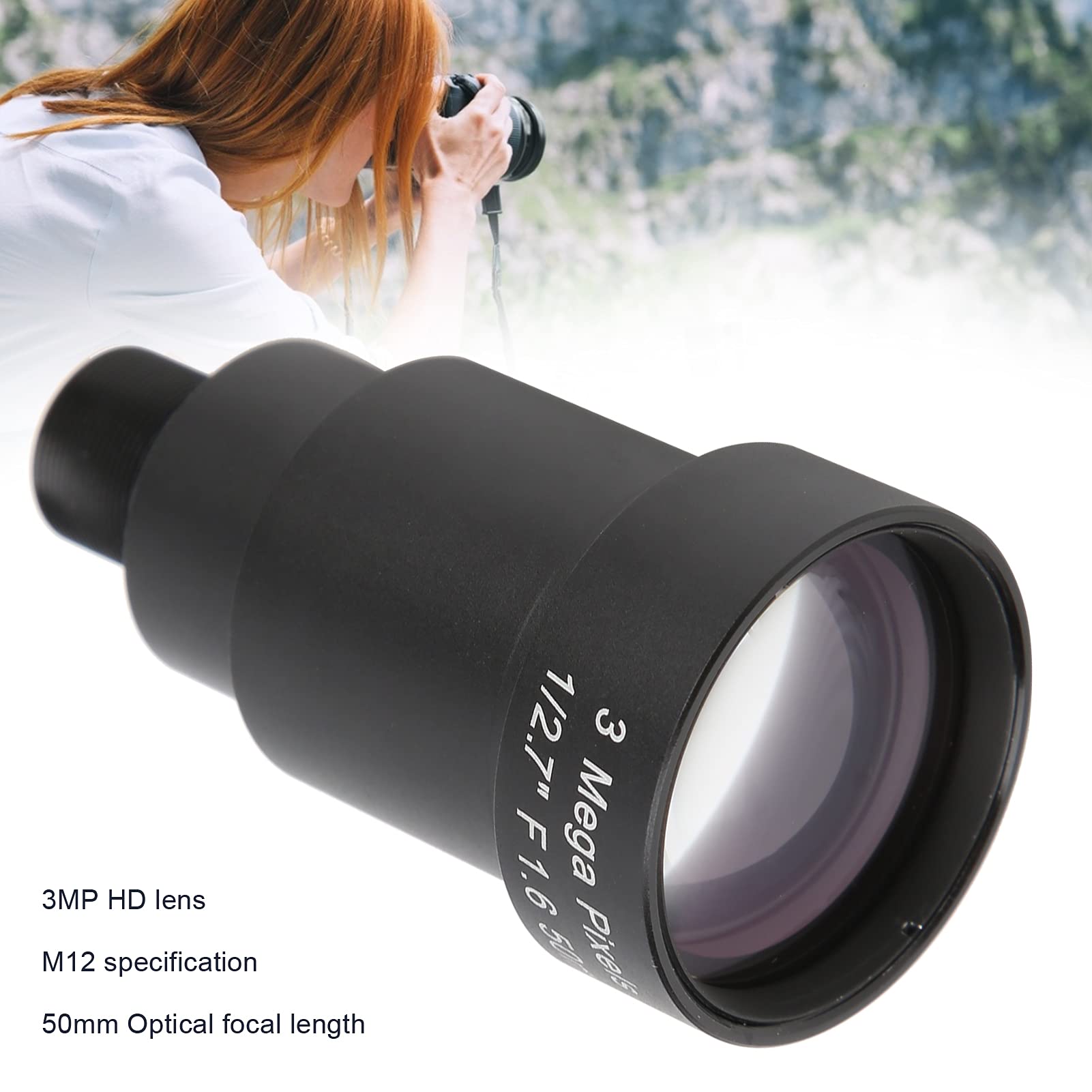 Sonew Obiektyw HD 3MP 50mm ogniskowa optyczna obiektyw jednopłytkowy M12 interfejs wymienny obiektyw pasuje do kamery internetowej CCTV