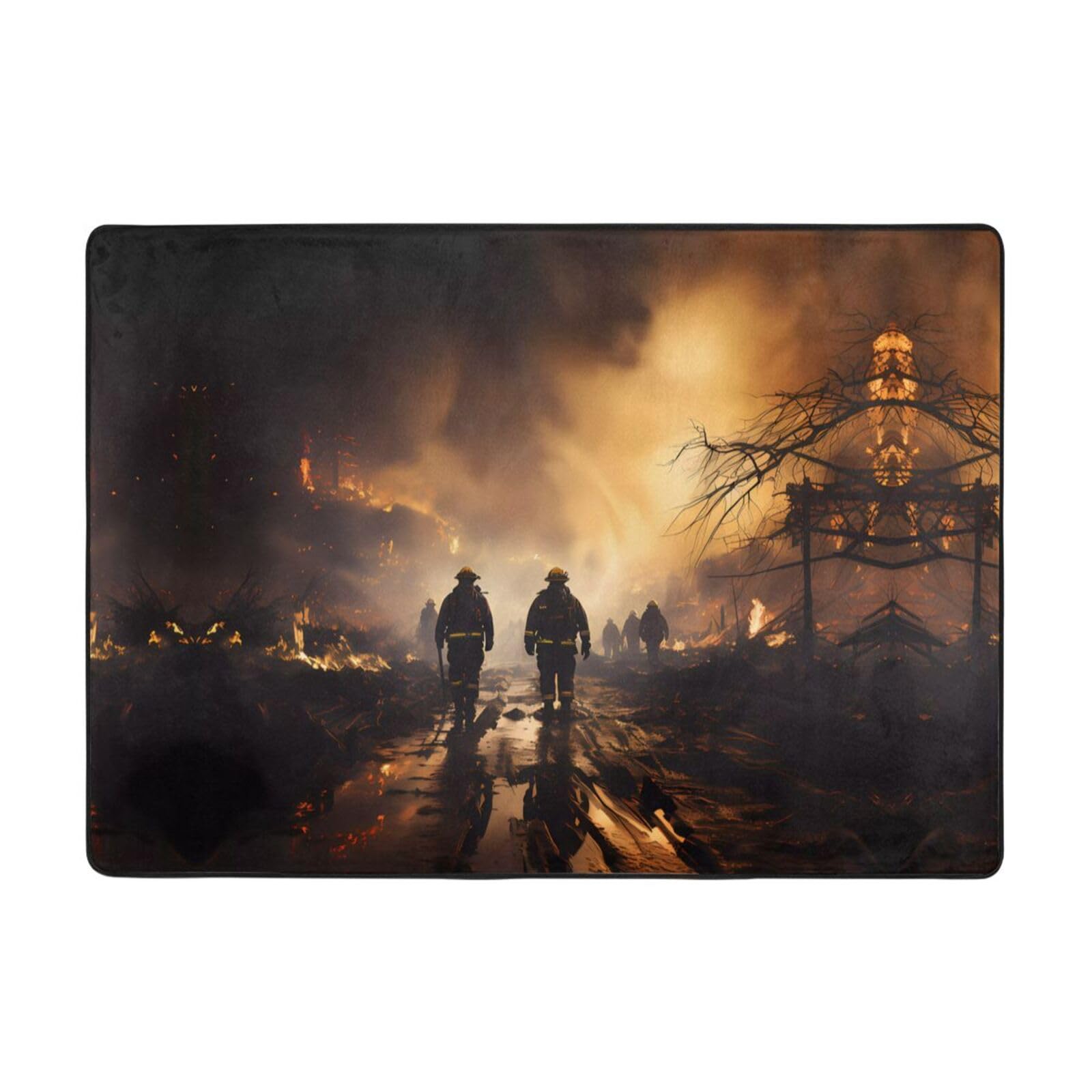 Tapis flanelle pompiers 203x147 cm, le cadeau parfait pour leur chambre