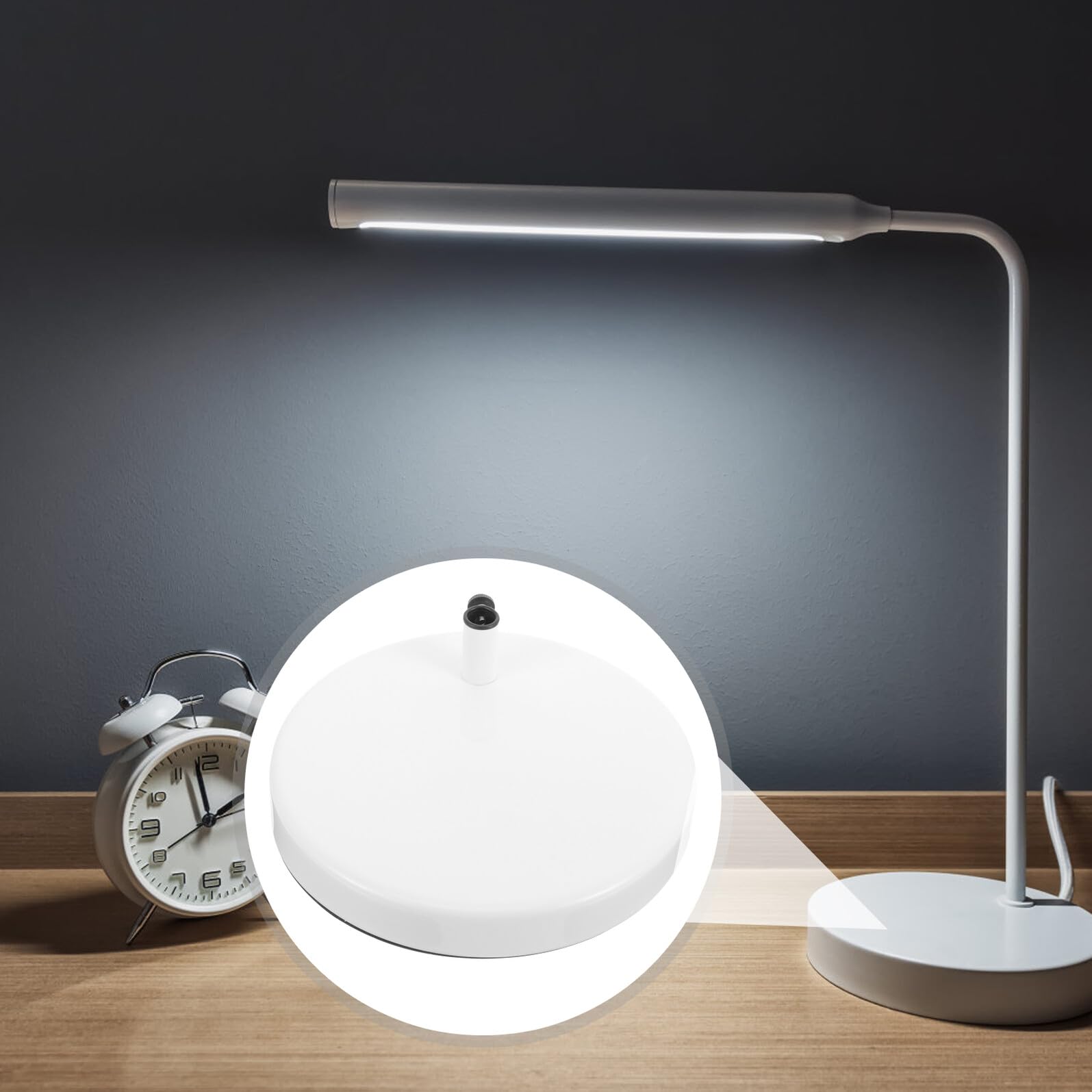 SHINEOFI Base Facile da Pulire in Ferro Braccio Snodabile per Lampada da Tavolo Compatibile Lampade a Led per Scrivania e Uso DIY in Ambienti Interni