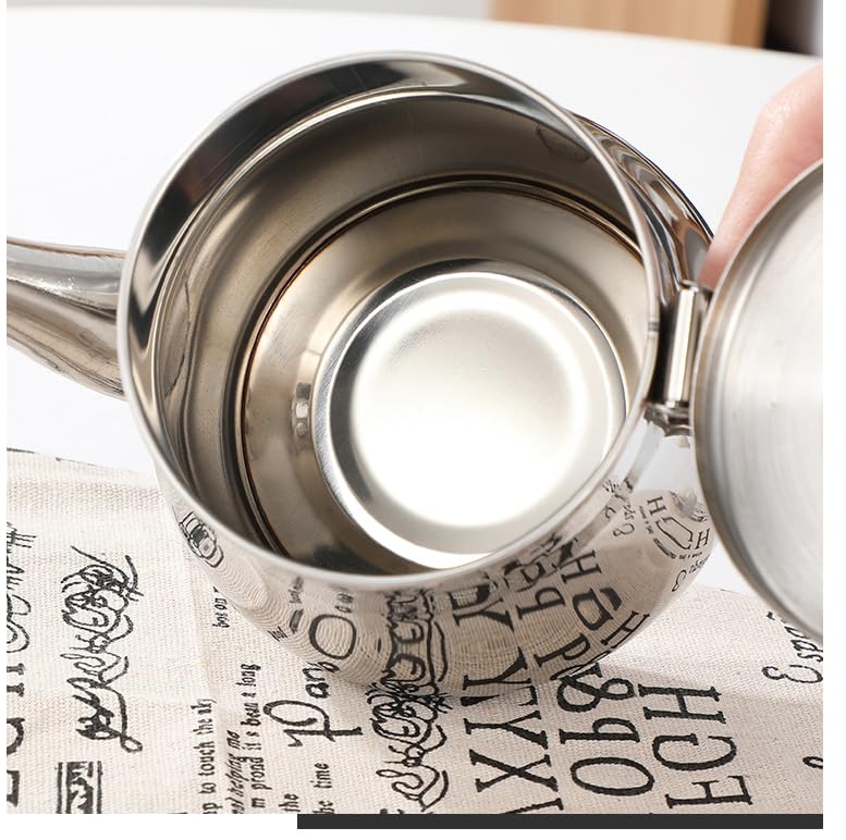Teiera Marocchina In Acciaio Inox Con Filtro Integrato - Design Arabo Tradizionale Inciso, Capacità 1200 Ml, Per Tè Alla Menta E Infusioni