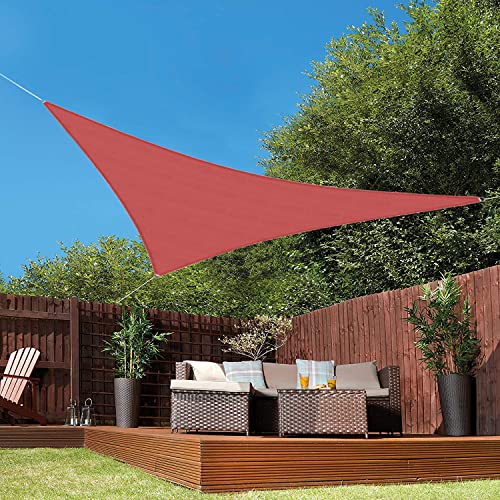 FLORALEAF Waterproof Sun Shade Sail Triangle Red 16' x 16' x 23' Sunshade Patio Canopy UV Block for Patio Garden Outdoor Backyard