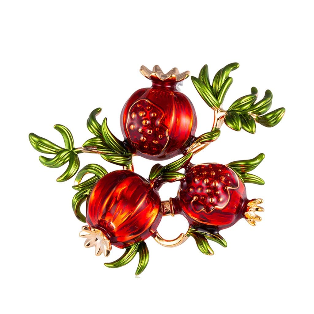 Broche de fruits vintage grenade en émail pour costume chic