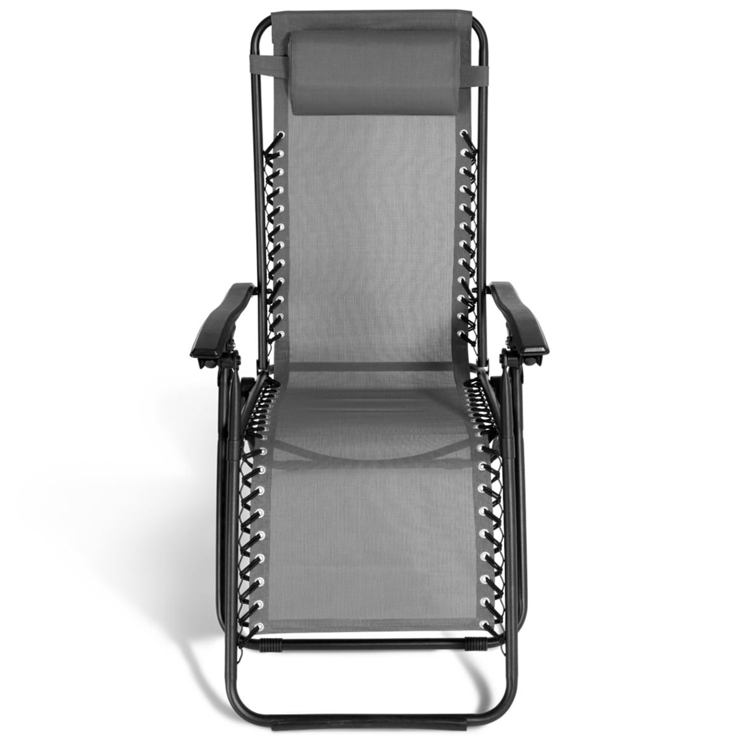 IDMarket - Lot de 2 fauteuils de Jardin inclinables Relax Grand Confort Gris Anthracite