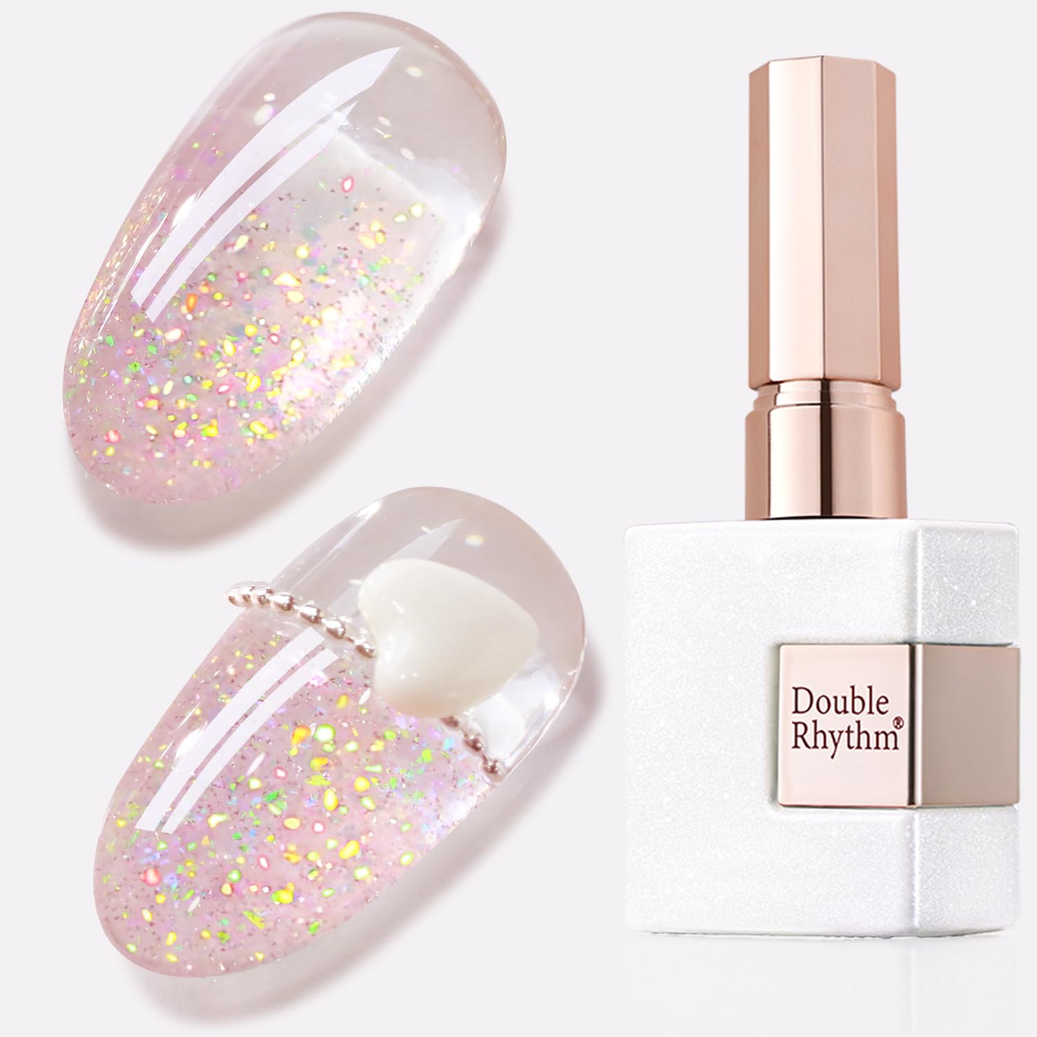 Double Rhythm 0 5Oz Glitter Gel Polish Shimmer Reflective Color for Nail Art Salon DIY Soak Off 15ml