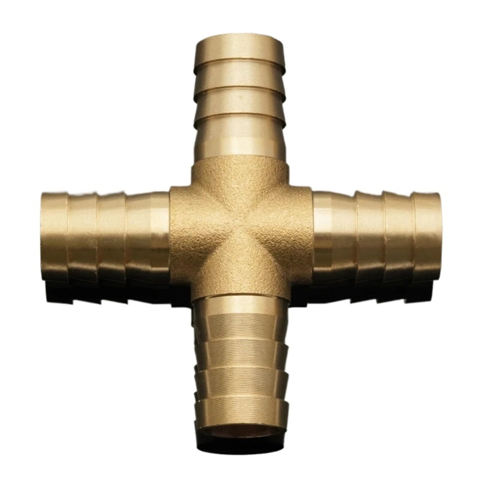 Cross Shaped Brass Pipe Fitting 4 Way 4mm-19mm Hose Barb Connector Joint Barbed Coupler Adapter Coupling Pneumatic(OD 16mm)