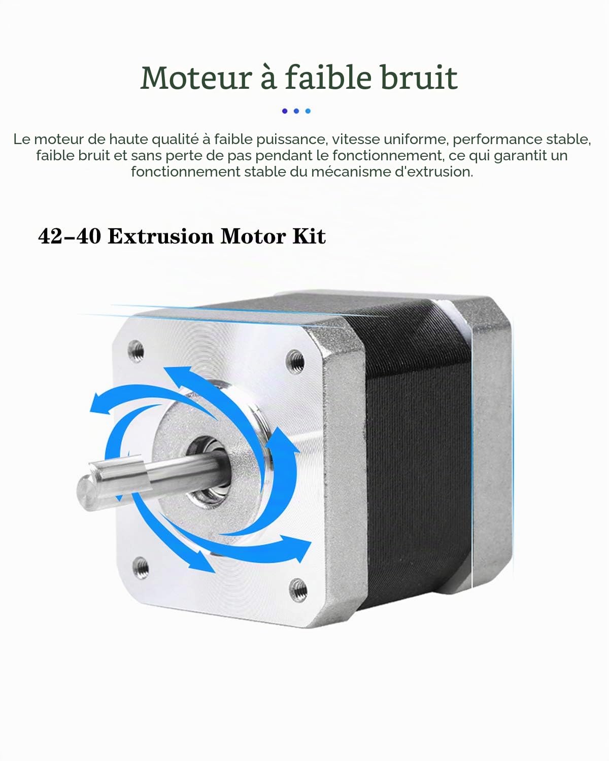 Creality Imprimante 3D 42-40 Moteur pas à pas, 2 Phases 1A 1,8 Degrés 0,4 N.M Moteur pas à pas pour Extrudeuse d'imprimante 3D, Compatible avec l'axe E des Séries CR-10 et Ender-3