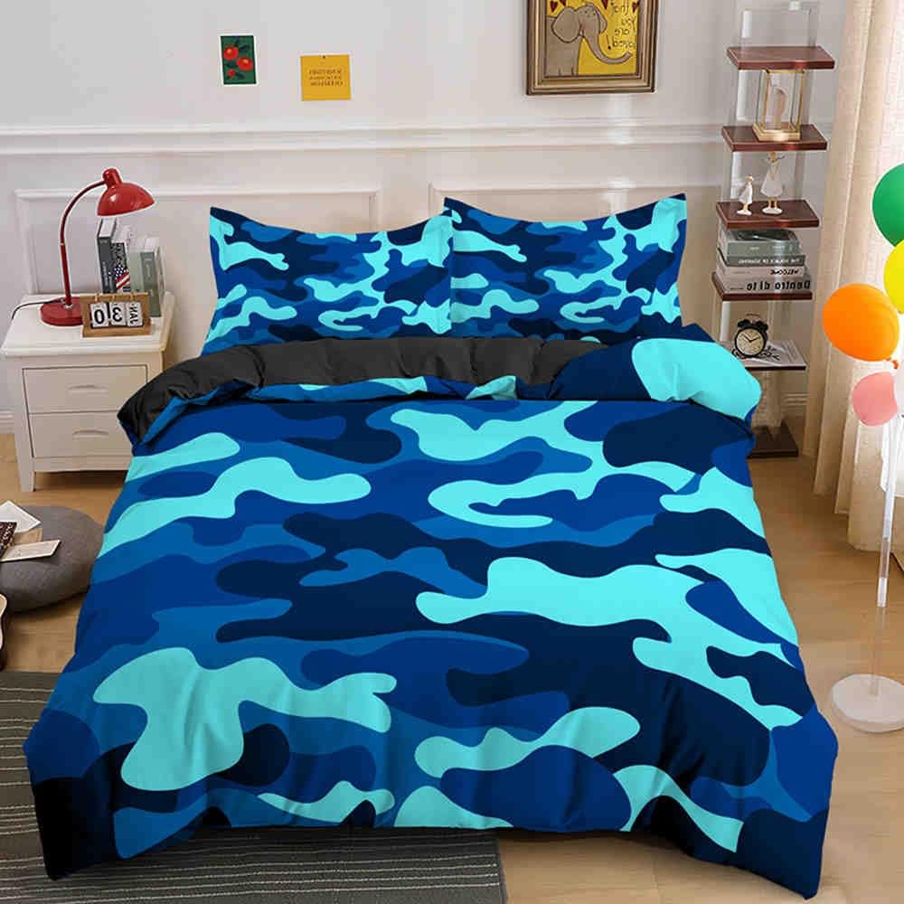 Camouflage Bedding Set Boy Teen Kids Abstract Duvet Cover with Pillowcase King Queen Twin Size Polyester quilt Comforter Cover 2/3Pcs