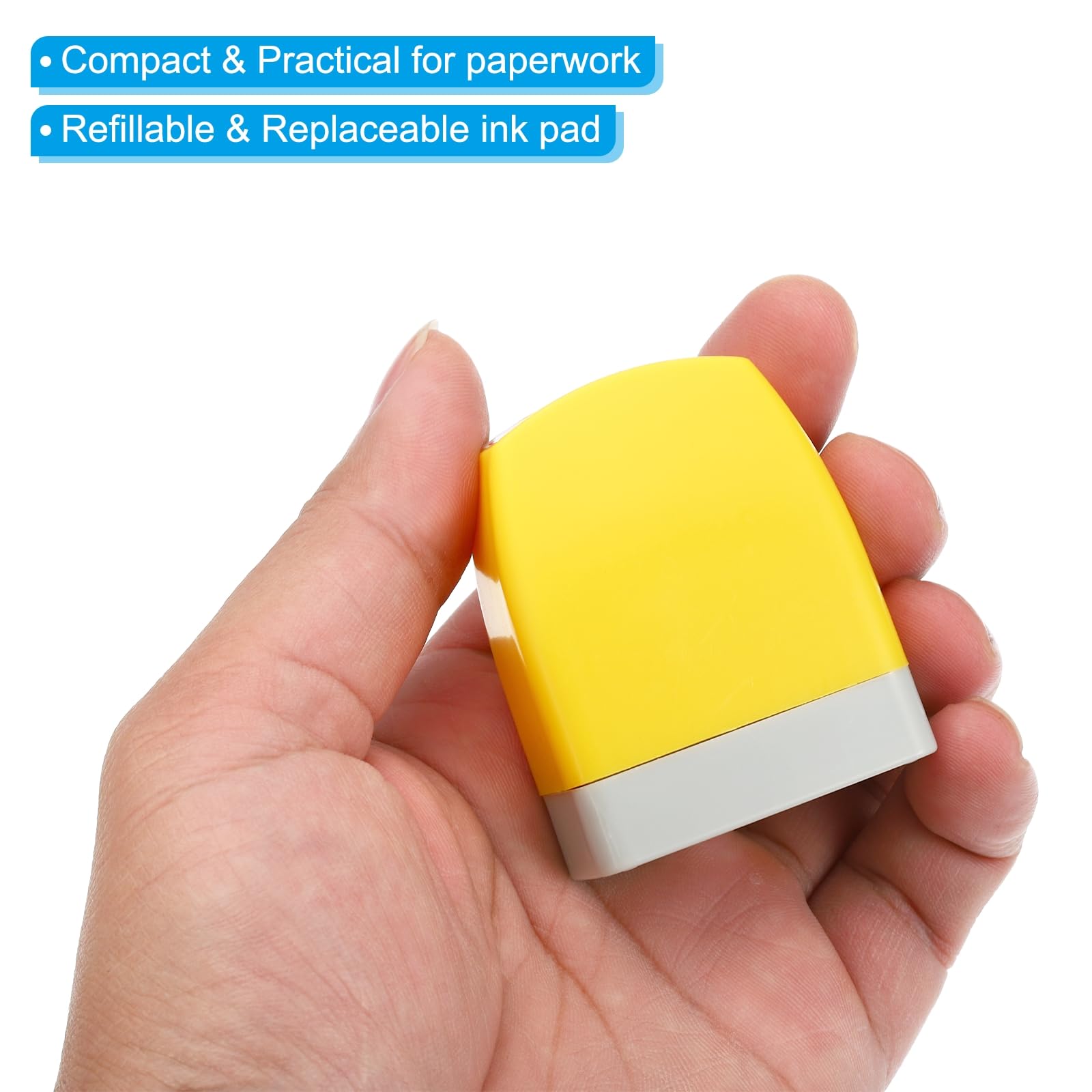 PATIKIL Cash Notice Stamp Self Inking, Red Ink Office Stamps Pre Inked Message Stamp Refillable Business Stamp, Yellow - Image 4