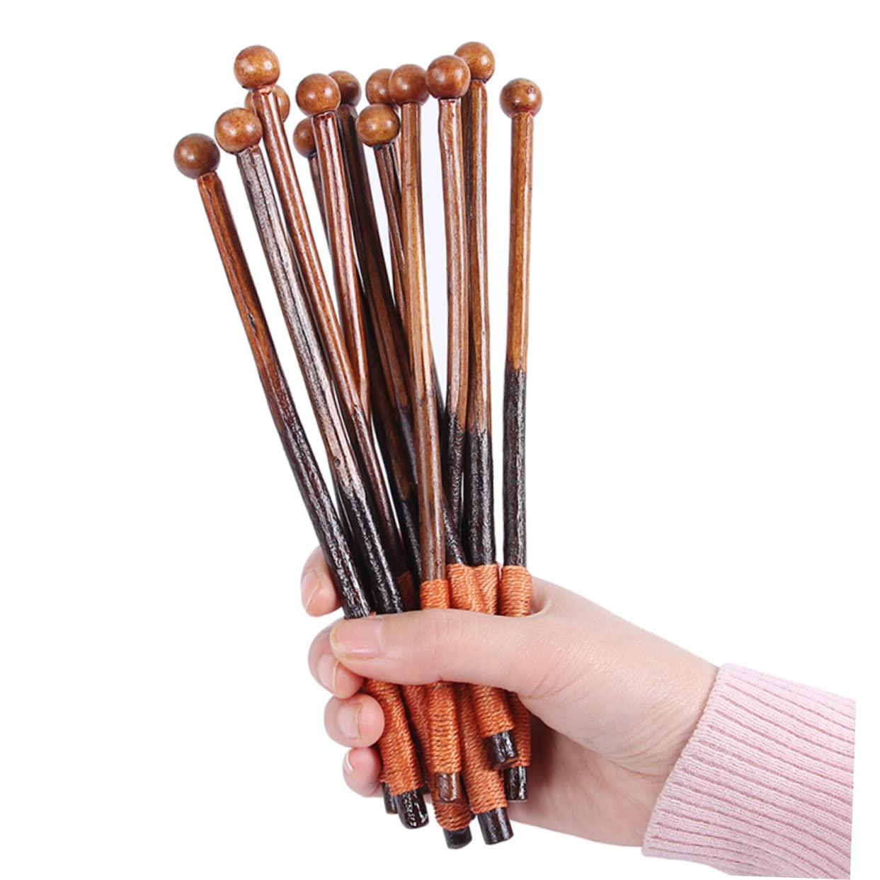 NAMOARLY 5 Pcs Wooden Coffee Stirrer 20cm Long Handle Branch Shape Honey Stick for Milk Tea and Coffee Stirring Spoon