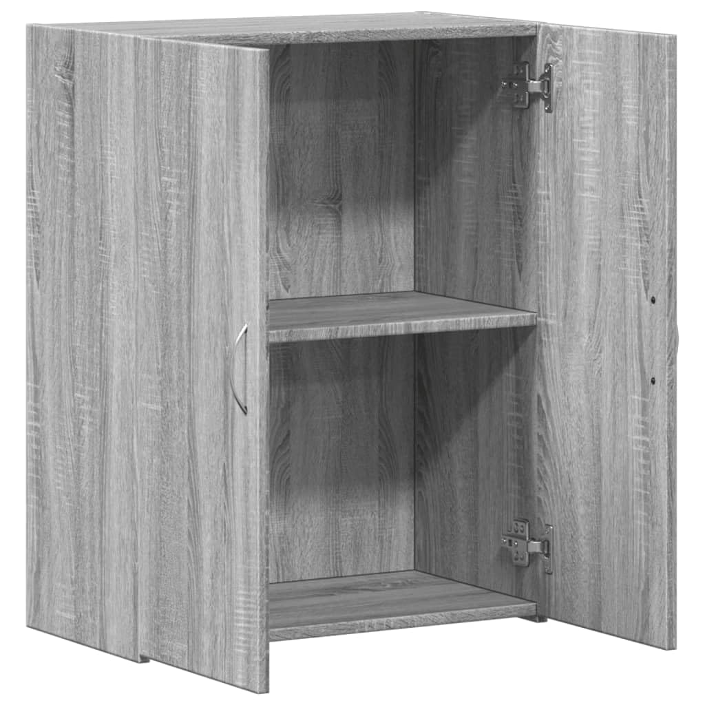 Brokky Schedario Grigio Sonoma 60x32x77,5 cm in Legno Multistrato,Cassettiera,Mobiletto da Ufficio con Serratura,Regolabile per Cartelle Sospese,Superficie Testurizzata,per Ufficio,Studio