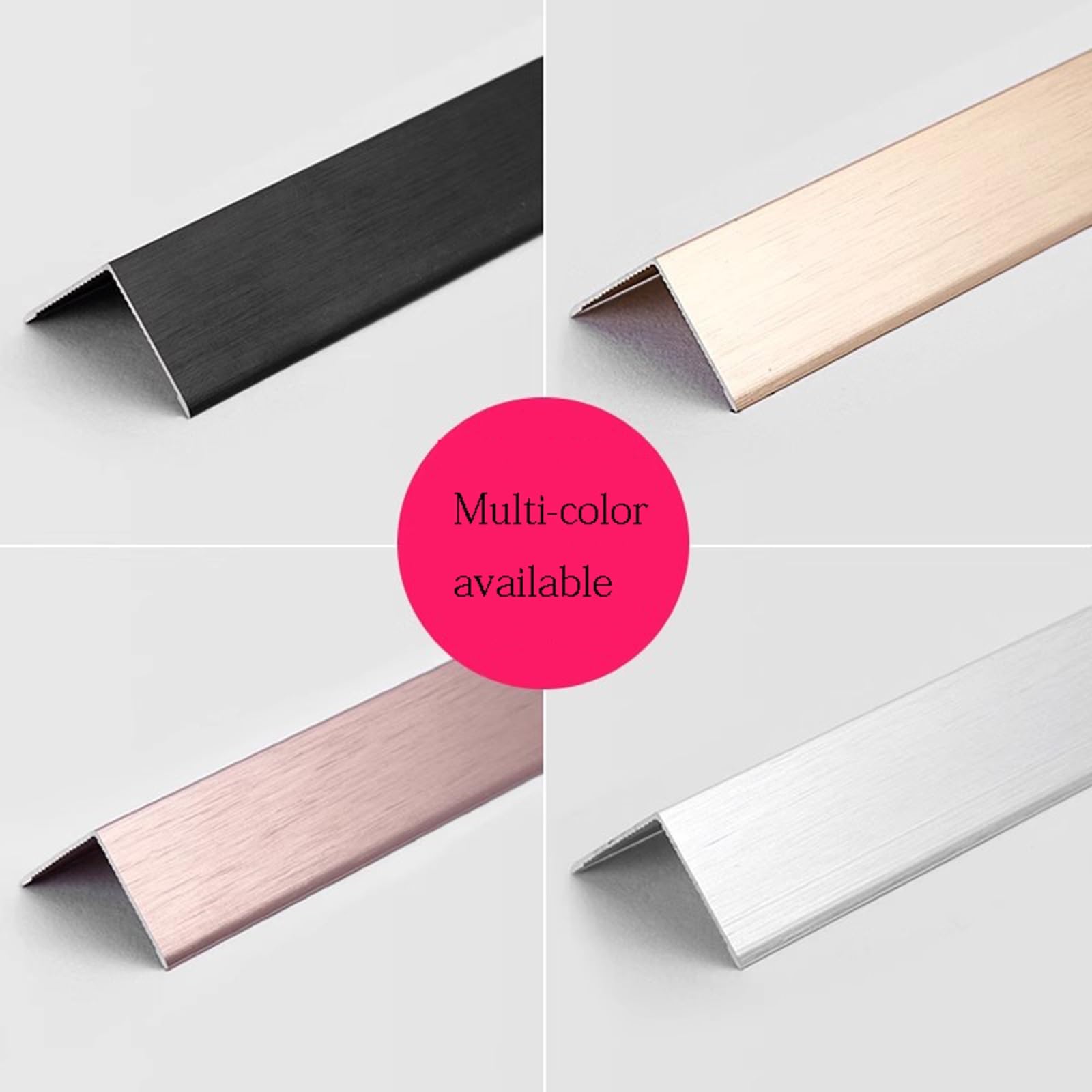 3 tiras protectoras de esquina de aluminio de 0,9 m, protector de ángulo recto para sala de estar, bordes de azulejos de metal, solución de seguridad, prevención de colisiones, 10 x 10 mm, duradero y